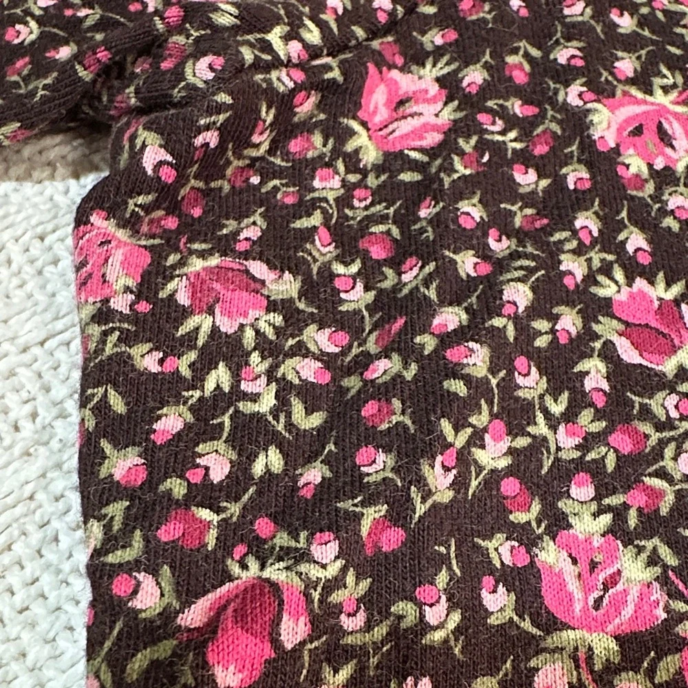 Brown Talbots Top with Rose Design - Picture 6 of 9